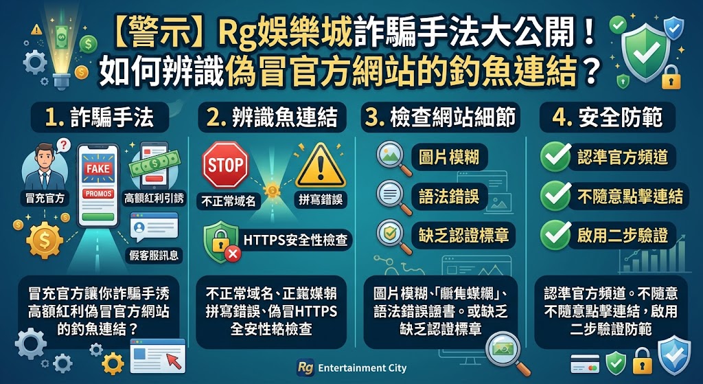 【警示】Rg娛樂城詐騙手法大公開!如何辨識偽冒官方網站的釣魚連結?